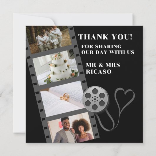 Fotocollage filmstrook Dank u kaart (Voorkant)