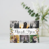 Fotocollage Floral Wedding Dank u Briefkaart (Staand voorkant)