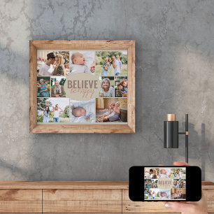 Fotocollage Gelooft een gelukkig Afbeelding te zij Poster