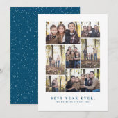 Fotocollage gelukkig nieuwjaar feestdagenkaart (Voorkant / Achterkant)