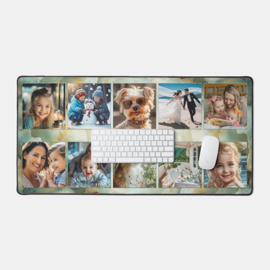 Fotocollage geode minerale kunst bureaumat (Keyboard & Muis)