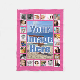 Fotocollage gepersonaliseerd 25 Foto DIY Custom Fleece Deken