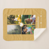 Fotocollage gepersonaliseerd 4 foto's met hart sherpa deken (Voorkant (horizontaal))