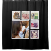 Fotocollage gepersonaliseerd 6 fotosjabloon douchegordijn (Voorkant)