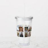 Fotocollage gepersonaliseerd monogram acryl drinkbeker (Rechts)