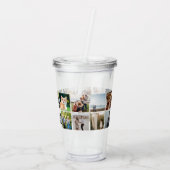 Fotocollage gepersonaliseerd monogram acryl drinkbeker (Achterkant)