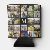Fotocollage gepersonaliseerd monogram blikjeskoeler (Achterkant)