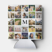 Fotocollage gepersonaliseerd monogram blikjeskoeler (Achterkant)