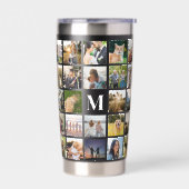 Fotocollage gepersonaliseerd monogram geïsoleerde drinkbeker (Links)