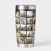 Fotocollage gepersonaliseerd monogram geïsoleerde drinkbeker (Achterkant)