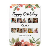 Fotocollage gepersonaliseerd script verjaardag magneet (Verticaal)