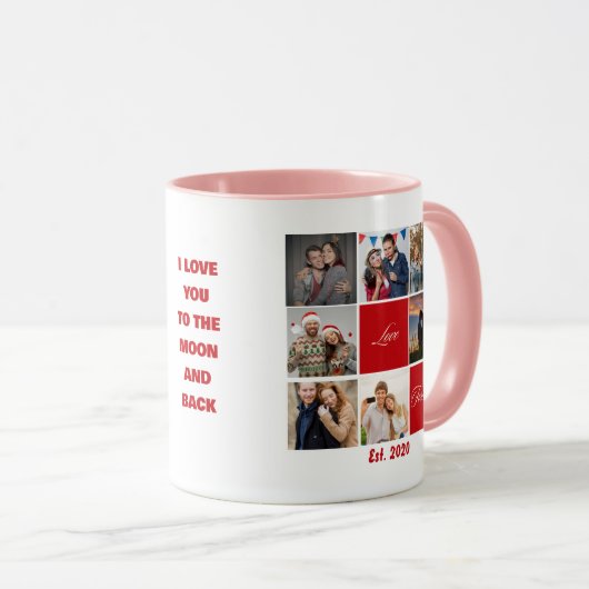 Fotocollage gepersonaliseerde bericht & naam Mok (Voorkant rechts)