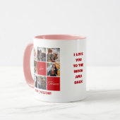 Fotocollage gepersonaliseerde bericht & naam Mok (Voorkant links)