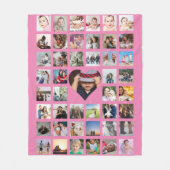 Fotocollage Gepersonaliseerde DIY Custom Heart Fleece Deken (Voorkant)