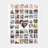 Fotocollage Gepersonaliseerde DIY Custom Heart Fleece Deken (Voorkant)