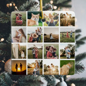 Fotocollage gepersonaliseerde familie keramisch ornament