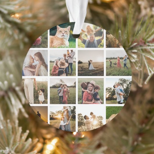 Fotocollage gepersonaliseerde familie ornament (Boom)