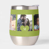 Fotocollage gepersonaliseerde hart monogram groen (Links)