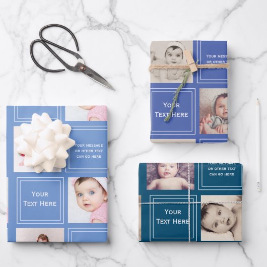 Fotocollage gepersonaliseerde Sjabloon Inpakpapier Vel (Voorkant)