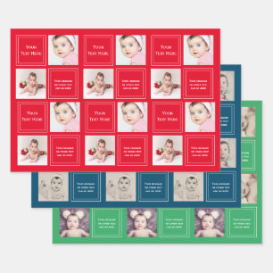 Fotocollage gepersonaliseerde Sjabloon Inpakpapier Vel