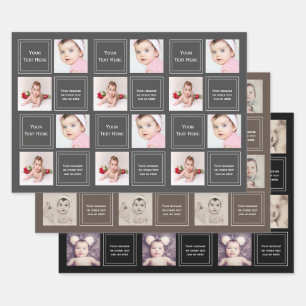 Fotocollage gepersonaliseerde Sjabloon Inpakpapier Vel