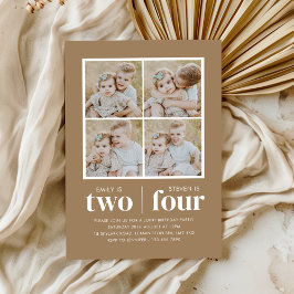 Fotocollage gezamenlijke verjaardag kaart