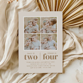 Fotocollage gezamenlijke verjaardag kaart