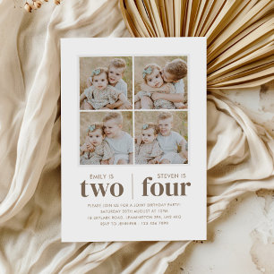 Fotocollage gezamenlijke verjaardag kaart