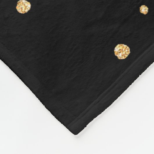 Fotocollage glitter goud 6 fotonaam initialen fleece deken (Hoek)