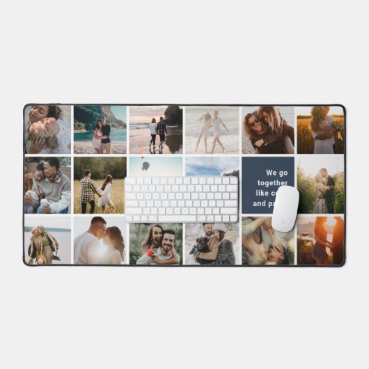 Fotocollage Grappige Romantische Quote Bureaumat (Keyboard & Muis)