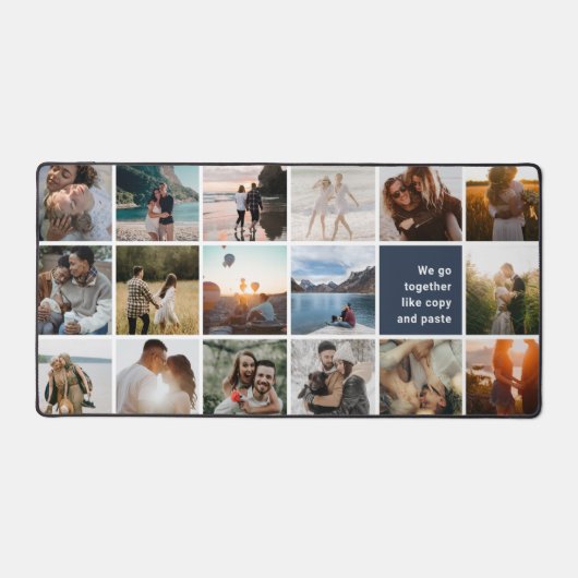 Fotocollage Grappige Romantische Quote Bureaumat (Voorkant)