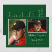 Fotocollage groen en grijs 2 - Aankondiging Afstud (Voorkant / Achterkant)