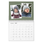 Fotocollage groene familie scrapbook kalender (Jan 2027)