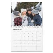 Fotocollage groene familie scrapbook kalender (Feb 2027)
