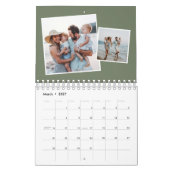 Fotocollage groene familie scrapbook kalender (Mar 2027)