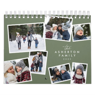 Fotocollage groene familie scrapbook kalender