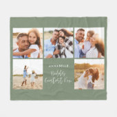 Fotocollage groene girale moederdag fleece deken (Voorkant (Horizontaal))