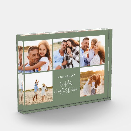 Fotocollage groene girale moederdag fotoblokken (Links)