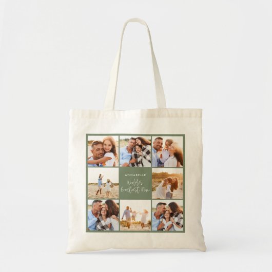 Fotocollage groene girale moederdag tote bag (Voorkant)
