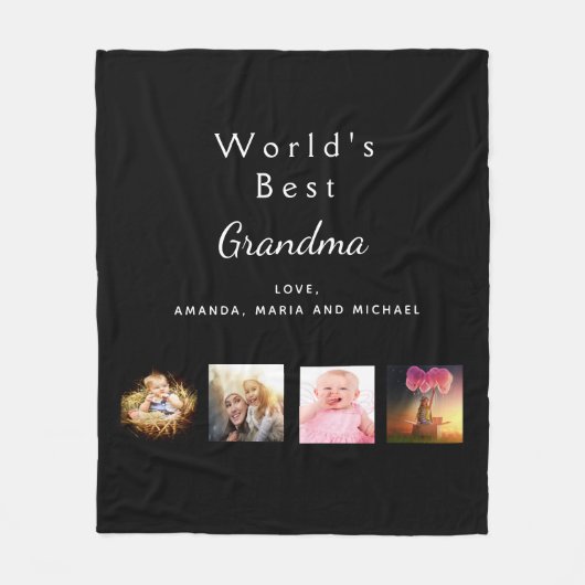 Fotocollage grootmoeder Best Grandma Fleece Deken (Voorkant)