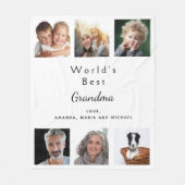 Fotocollage grootmoeder wit fleece deken (Voorkant)