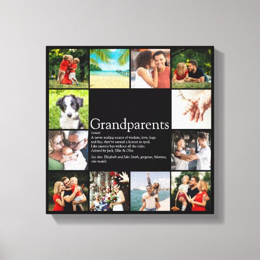 Fotocollage Grootouders Leuk Moderne Spreuk Canvas Afdruk (Voorkant)