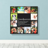 Fotocollage Grootouders Pret Moderne Quote Canvas Afdruk (Insitu (Houten vloer))