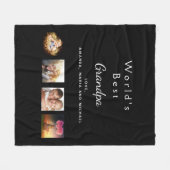 Fotocollage grootvader zwarte familie fleece deken (Voorkant (Horizontaal))