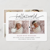 Fotocollage Hallo wereld Aankondiging (Voorkant / Achterkant)