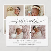 Fotocollage Hallo wereld Aankondiging (Voorkant / Achterkant)