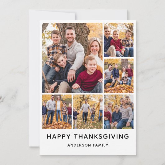Fotocollage Happy Thanksgiving Feestdagenkaart (Voorkant)