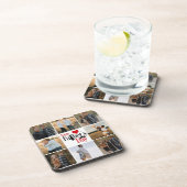 Fotocollage "Happy Vaderdag" Hard Plastic Co Bier Onderzetter (Rechterzijde)