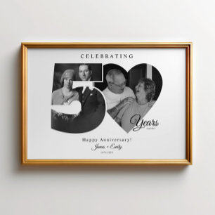 Fotocollage-herinnering aan 50e trouwdag poster