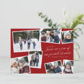 Fotocollage hoogtepunten modern rood 2023 feestdagenkaart (Staand voorkant)